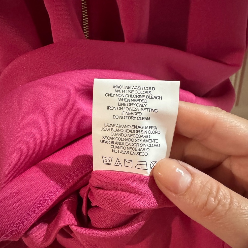 NEW w TAGS 🏷️  XOXO Hot Pink Off-the-Shoulder Sheath Dress (Small) - Picture 12 of 13